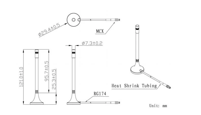 External Water Roof Magnet Lte GPS Combo Antenna Vertical Polarization Used on M2m Productions